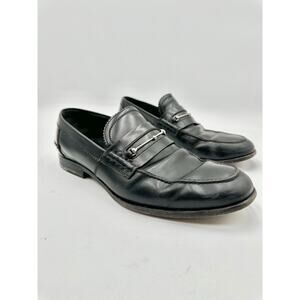 Gucci Men's Black Leather Slip On Horsebit Loafers Size 10